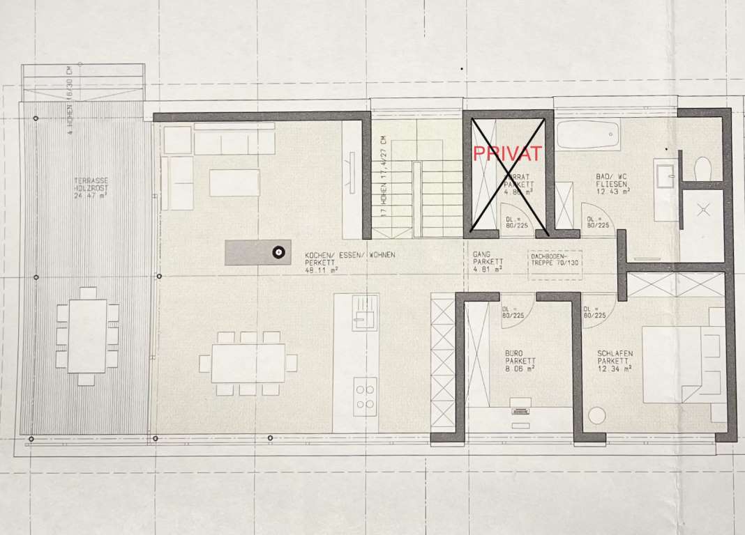 Raumplan und Raumteilung Haralds Ferienhaus